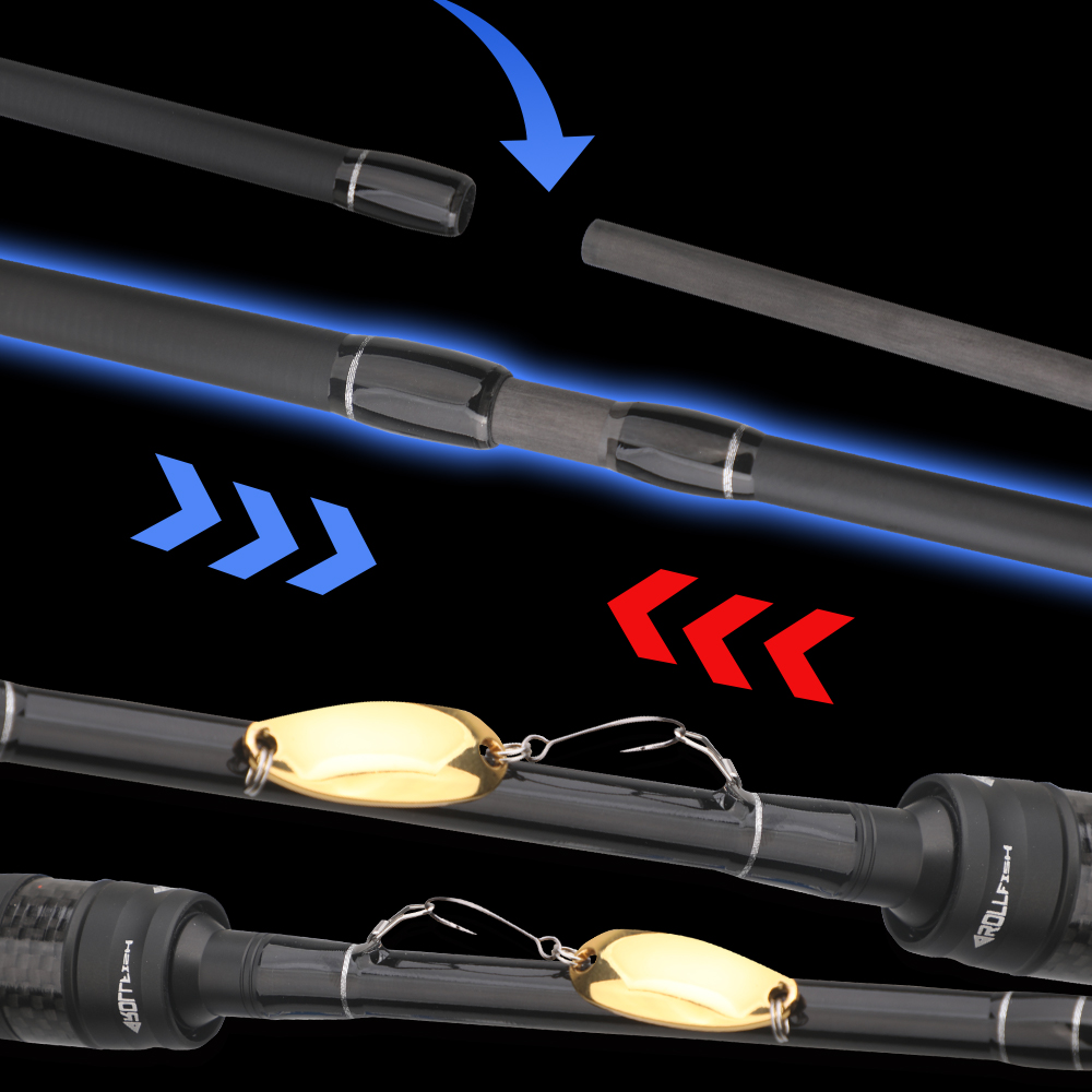 Vara de Pesca ROLLFISH em Fibr - Fishing Rod Carbon Fiber avaliação e preço